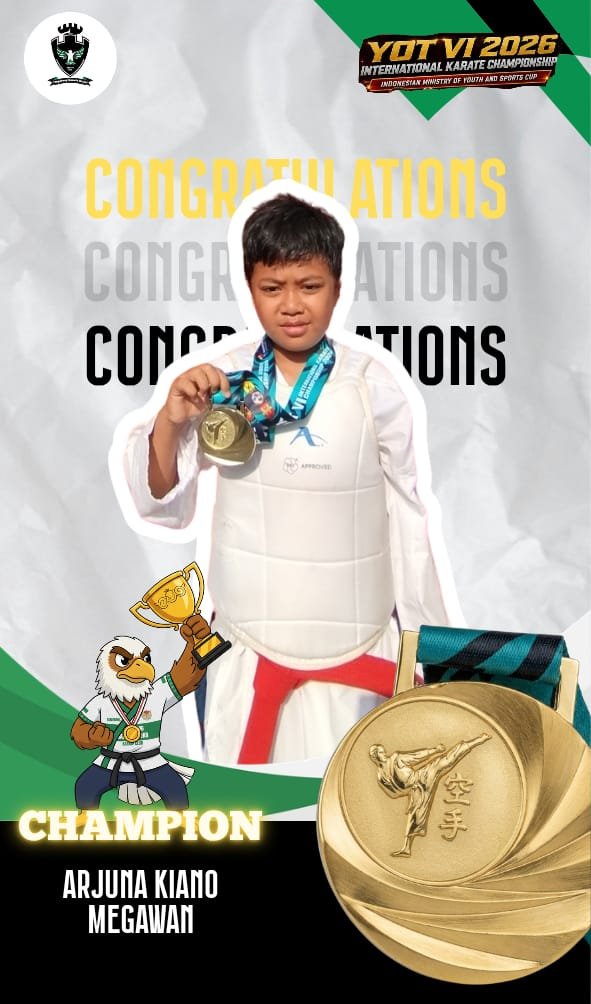 Arjuna Kiano Megawan, Juara 1 YOT VI 2026 International Karate Championship
