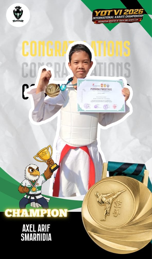 Axel Arif Smarnidia, Juara 1 YOT VI 2026 International Karate Championship