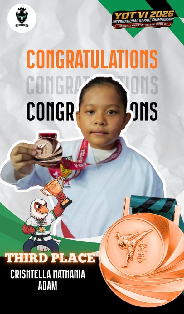 Crishtella Nathania Adam, Juara 3 YOT VI 2026 International Karate Championship